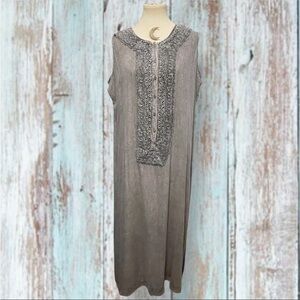 S.R. Fashion Lace Accent Acid Wash Grey 100% Rayon Dress XXL GUC